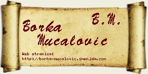 Borka Mučalović vizit kartica
